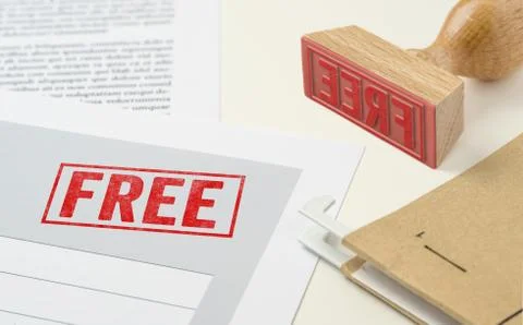 A red stamp on a document - Free Stockfoto's