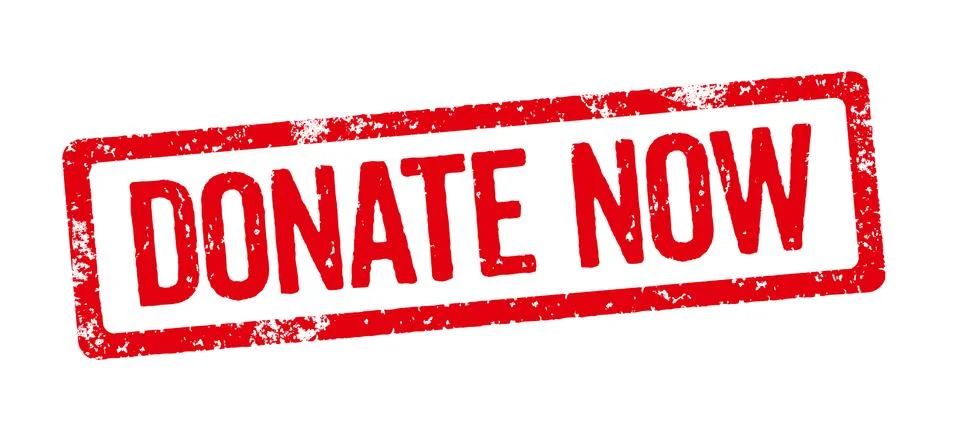Red stamp - donate now Stock Illustration
