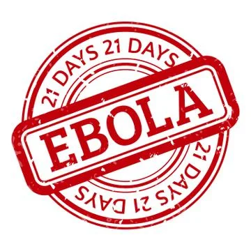 Red stamp with ebola concept text on white background Stock Illustration