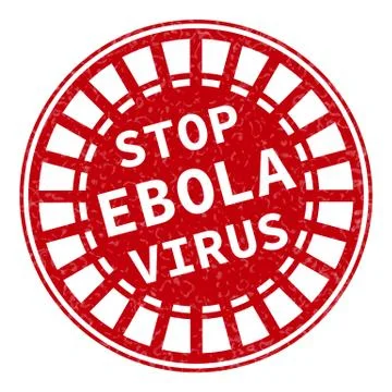 Red stamp with ebola concept text on white background Illustrazione stock