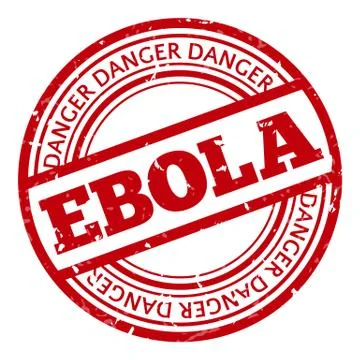 Red stamp with ebola concept text on white background Stock Illustration