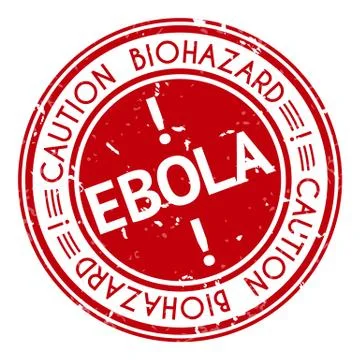 Red stamp with Ebola concept text on white background Stock Illustration