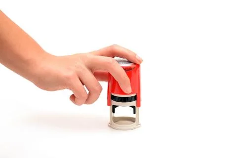 Red stamp hand Stock Photos