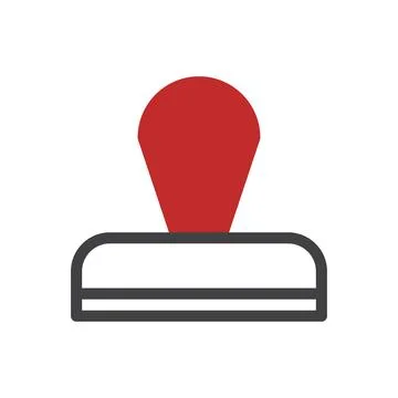 Red Stamp Icon. Concept of Authentication, Validation, and Official Document. Stock Illustration