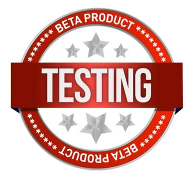 Red stamp that shows the term beta testing illustration 스톡 일러스트
