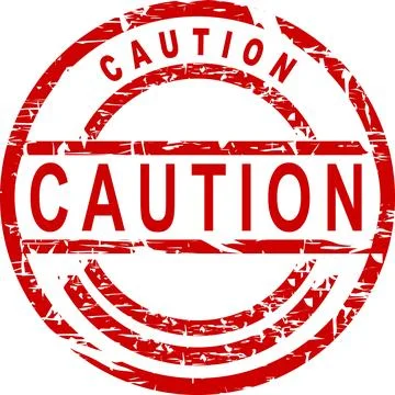 Red stamp sticker caution Stock Illustration