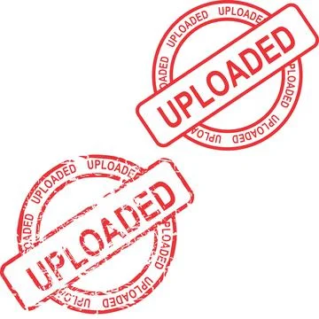 Red stamp sticker with uploaded text set Stock Illustration