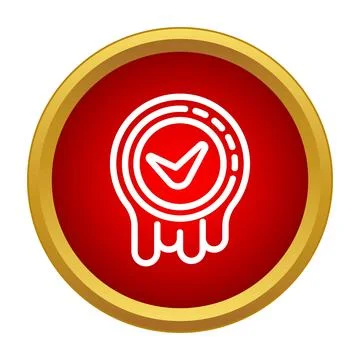Red stamp symbol with checkmark for quality approval Stock Illustration