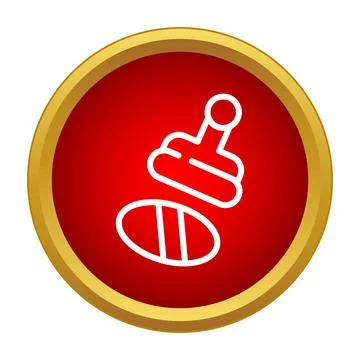Red stamp symbol representing official approval and bureaucracy Stock Illustration