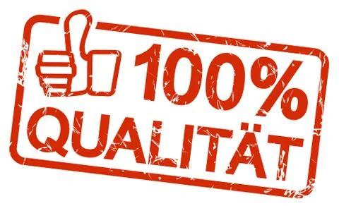 Red stamp with text 100% Qualitt Stock Illustration