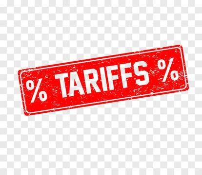 Red stamp with text TARIFFS. Stock Illustration