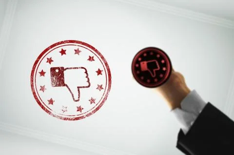 Red stamp thumbs-down Stock Illustration