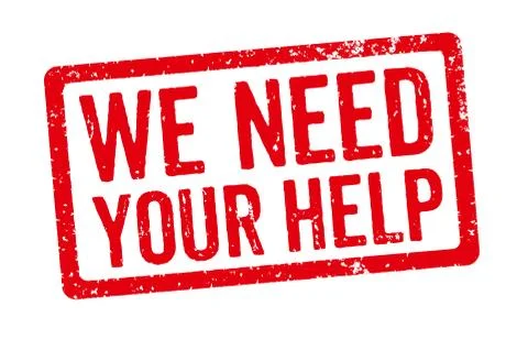 Red stamp - we need your help Иллюстрация
