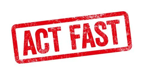 Red stamp on a white background - Act fast Stock Illustration