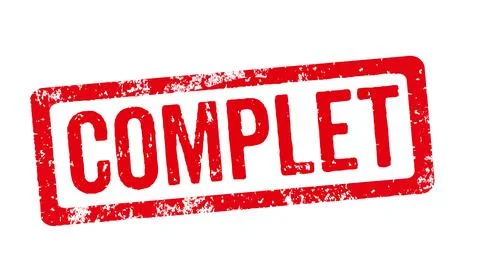 Red stamp on a white background  - Complete in french - Complet Stock Illustration