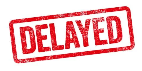 Red stamp on a white background - Delayed Stock Illustration