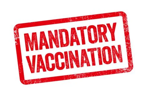 Red stamp on a white background  - Mandatory Vaccination Иллюстрация
