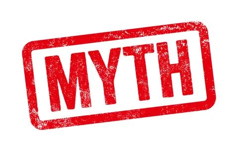 Red stamp on a white background - Myth Ilustração Stock