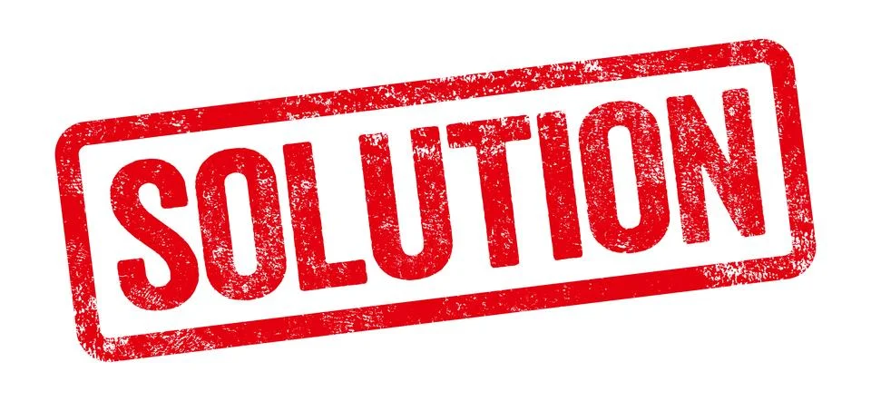 Red stamp on a white background - Solution Иллюстрация