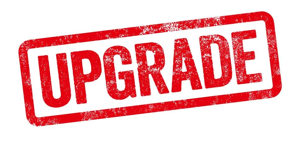 Red stamp on a white background - Upgrade 스톡 일러스트