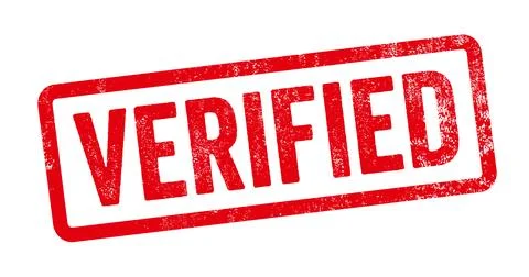A red stamp on a white background - Verified Stock Illustration