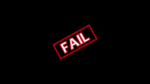 Red Stamp With The Word FAIL In animation White Text On A Black Background .. Stock Footage 321862855