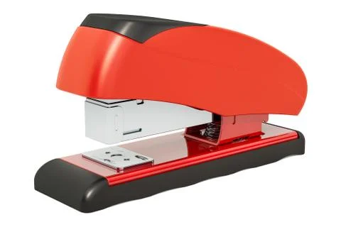Red stapler, 3D rendering Stock Illustration
