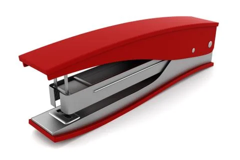 Red stapler isolated on white background with clipping path Stock Illustration