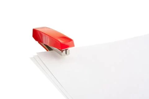 Red stapler Stock Photos