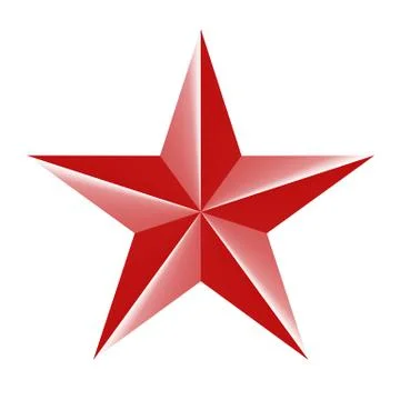 Red star 3d icon isolated on white. Vector illustration for USSR design. Stock Illustration