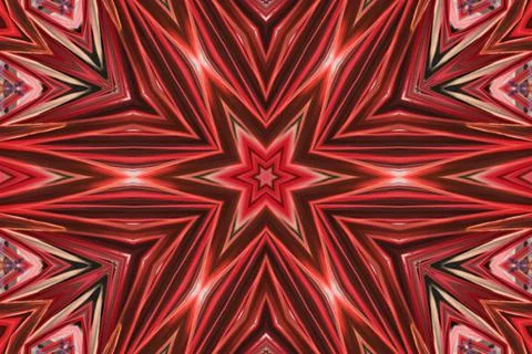 Red star in autumnal colours, red background Stock Illustration