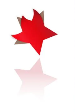 Red star with bent corners Stock Illustration