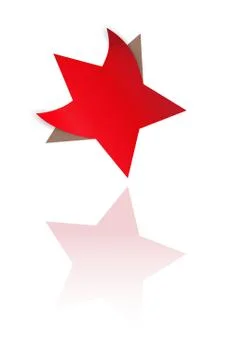 Red star with bent corners Stock-Illustration
