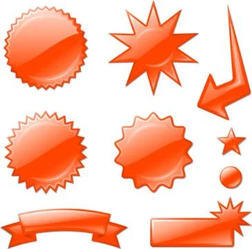 Red star burst designs Stock Illustration