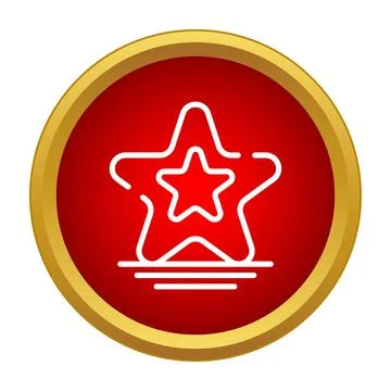Red star button representing quality and success Stock Illustration