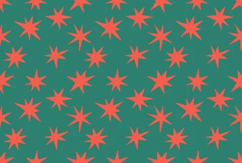 Red star Christmas pattern Stock Illustration