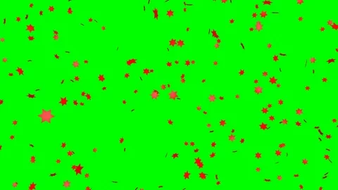 Red star confetti - loop, green screen, 4K Stock Footage 80401949