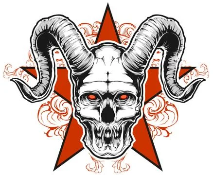 Red star demon Stock Illustration