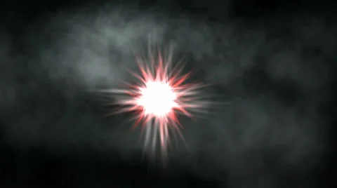Red Star Effect in Clouds with Black Background: Loop Stock Footage 68791029
