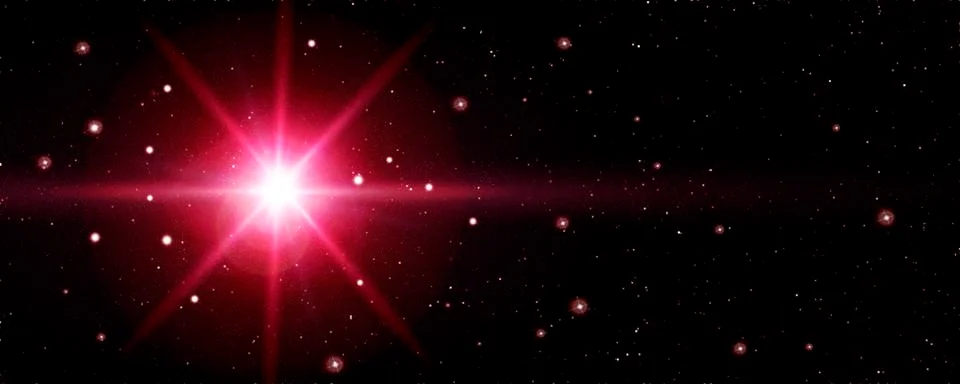 Red star explosion in space Stock Illustration