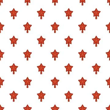 Red star fir tree pattern seamless vector 스톡 일러스트