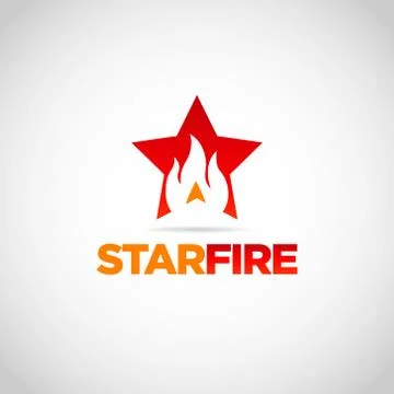 Red Star Fire Logo Design Symbol Stock Illustration