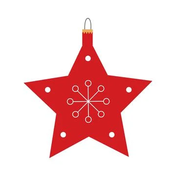 Red star in form of Christmas tree toy Stock Illustration