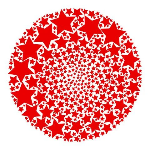 Red Star Icon Round Cluster Mosaic Stock Illustration