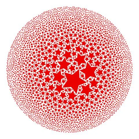 Red Star Icon Spheric Cluster Mosaic 스톡 일러스트