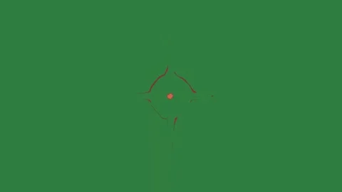 Red star on it dot isolated on green screen background Stock Footage 336853443