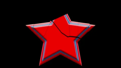 Red star mockup.broken star is coming together into a whole 库存影片 337128487