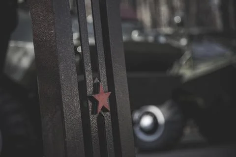 Red star on the monument. Stock Photos