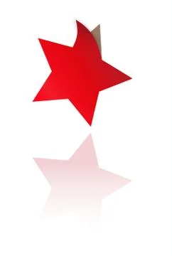 Red star with one bent corner イラスト素材