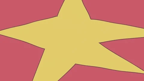 Red star on pink circles it an image of yellow stars isolated isolated on Video stock 336858814